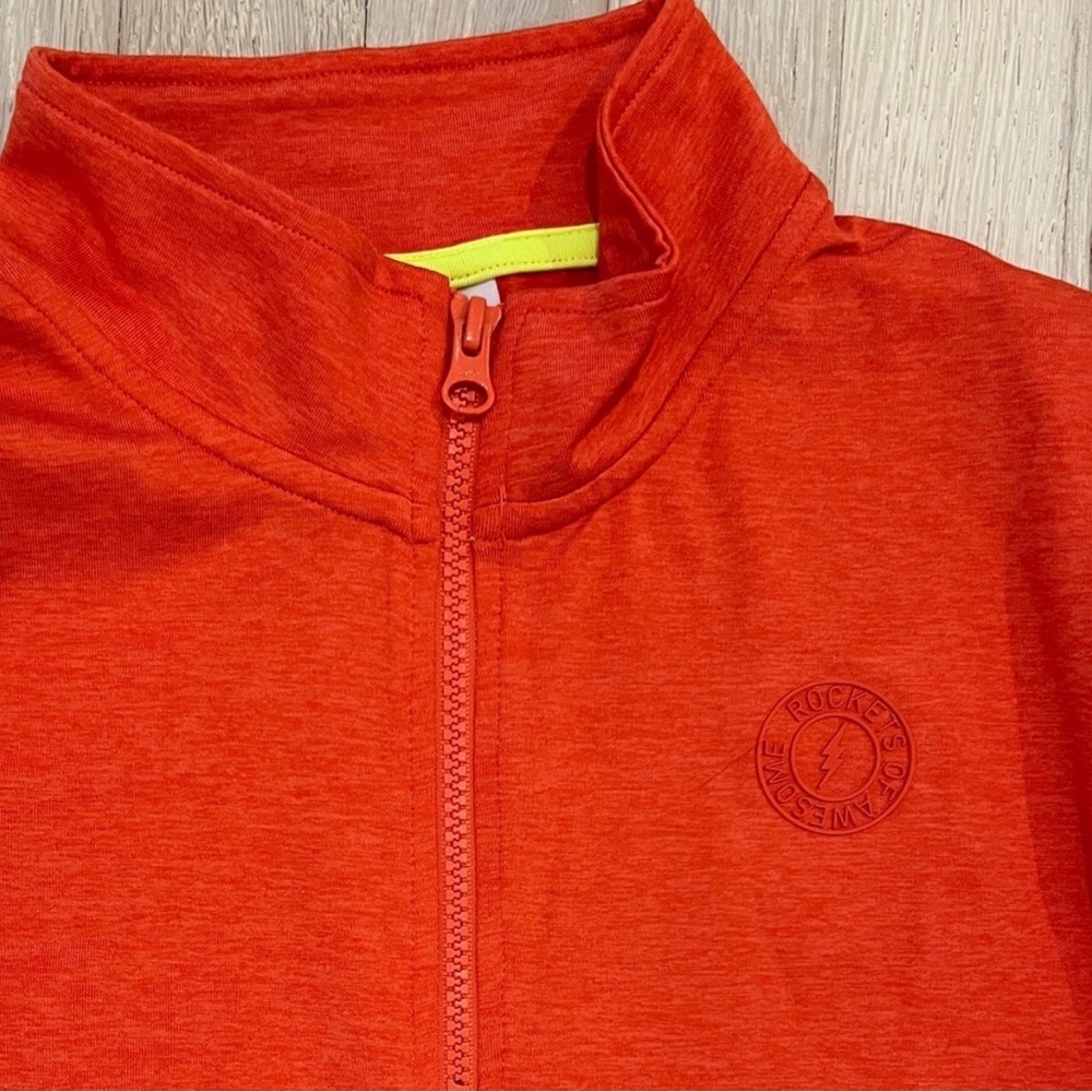 Rockets of Awesome The Relay Zip Popover Orange Sweatshirt Boys Size 14 NWOT - Picture 3 of 6